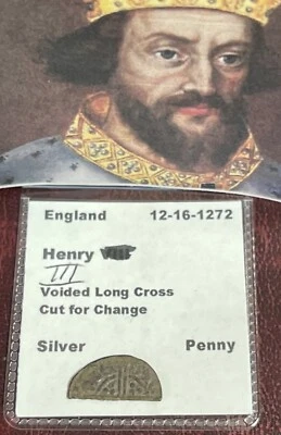 England: Henry III (1216-1272) Nice Grade Long Cross Silver (Half) Penny M1513 - Image 1 of 4