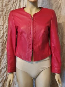 Meindl seltene 100% Leder rote Jacke mit vorne bestickter Einlage Gr. 38 - Bild 1 von 11