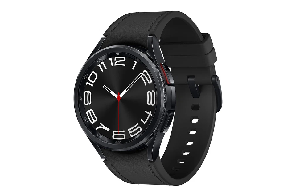 Samsung Galaxy Watch6 Classic SM-R950 43mm Boîtier en Acier Inoxydable avec Bracelet Hybride - Noir (Bluetooth) (SM-R950NZKAXEF)
