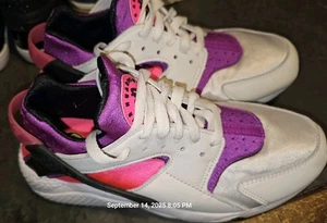 Nike Air Huarache Hyper White & Pink DH4439-109 Women's Size 9 - Picture 1 of 9