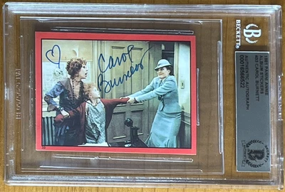 CAROL BURNETT SIGNED 1981 PANINI ANNIE MOVIE STICKER #33 BAS BGS AUTOGRAPH AUTO - Image 1 of 2