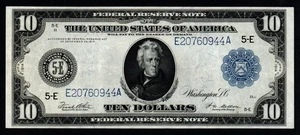 1914 $10 BETTER RICHMOND LARGE Size BEAUTIFUL CRISP XF+/AU Federal Reserve Note! - Picture 1 of 2