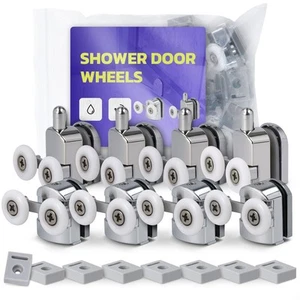 Duschkabinenrolle 23 mm 4x Obere 4x Untere Rolle Duschkabine Ersatzrollen Chrome - Bild 1 von 8