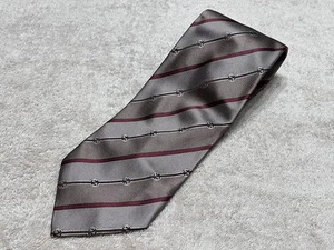 Gucci Neck Tie Silver Gold Red Striped 100%Silk unused mint gift F/S - Picture 1 of 6