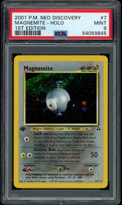 PSA 9 PERFEITO ESTADO GEM ESTADO PERFEITO Pokemon Magnemite Neo Discovery Holo 1ª Edição #7 - Imagem 1 de 2