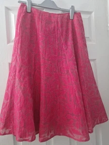 M&S Dark Pink Lined Flared Midi Skirt - Weddings,christening- Size 10 - Picture 1 of 14