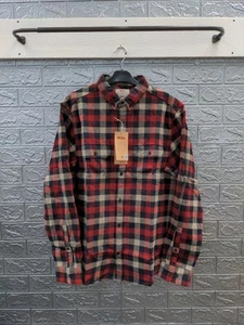 New FJALL RAVEN Men's Skog Shirt Dark Navy Red Sz L - Picture 1 of 12