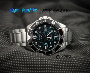Bespoke Hand-Painted Casio Duro Mod MDV-107 – Galaxy Dial Diver Watch - Picture 1 of 7