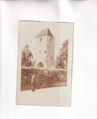 F5001) Ansichtskarte, HALL in TIROL - sehr alte original FOTO AK Mann vor Turm - Bild 1 von 2