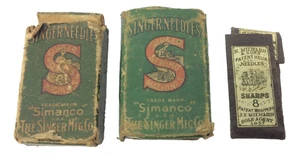 Vintage Used Singer Sewing Machine Simanco H Millward & Sons Sharps 8 Needles - Picture 1 of 12