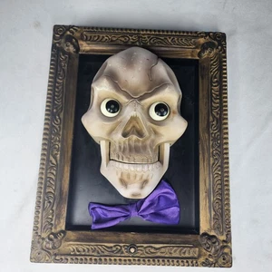 Placa de pared vintage animada de Halloween con esqueleto hablando de 15" *leer* Gemmy 2003 - Imagen 1 de 12