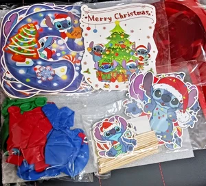 Lilo & Stitch Weihnachten Party Deko Set Disney Hawaii Luftballons Tortenaufleger - Bild 1 von 7