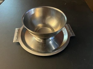 Mid Century Modern International Decorator Edelstahl Soßenschale mit Teller - Bild 1 von 4