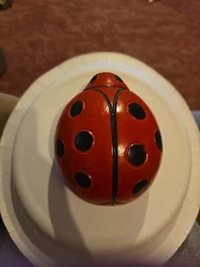 Lady Bug Chalk Ware String Holder Stringholder - Picture 1 of 10