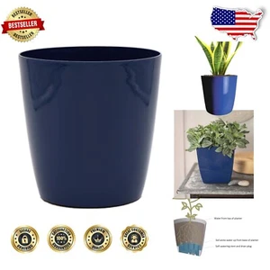 12-Inch Self-Watering Pot - Stylish Sapphire Blue Planter for Indoor & Outdoor - Picture 1 of 9