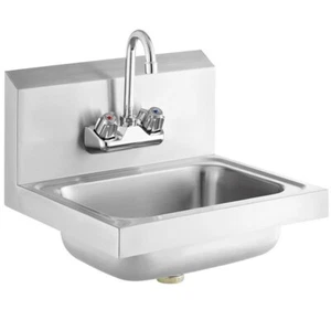 Grifo de mano montado en pared de 15""W x 17""L con cuello de ganso - Imagen 1 de 8
