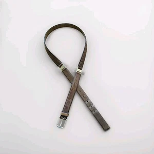 Genuine Yves Saint Laurent YSL Brown Leather Belt Gold Hardware Size 36/ 90 cm - Picture 1 of 5