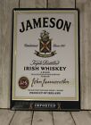 Jameson Irish Whiskey Tin Metal Poster Sign Whisky Bar Man Cave Vintage Ad XZ