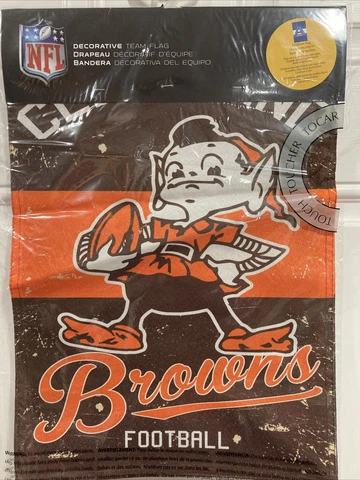 Cleveland Browns Vintage Football NFL 2-Sided 18" x 12.5" Garden House Flag Cover