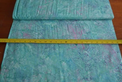 17" Long, Turquoise & Lavender Floral Tonga Batik/Timeless Treasures/B7812,P7282 - Image 1 of 4