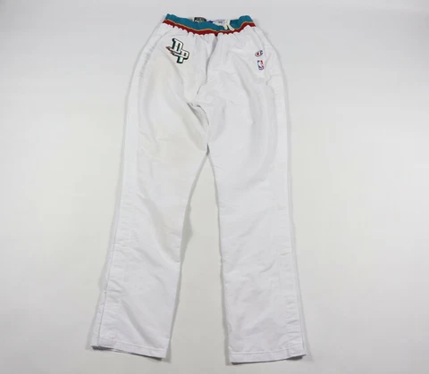 Vtg 90s Champion 36 NBA Authentic Detroit Pistons On Court Pants White 96/97 Cover