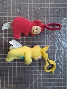 Vintage Teletubbies Lala + Po Clip Keychain Plush Huggers - Picture 1 of 6