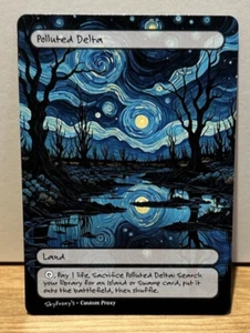 MTG - Polluted Delta - Van Gogh Style - Card For EDH and Playtest - Picture 1 of 1