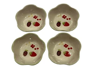 Set of 4 Fruit Hand-Painted Bowls Welcome Home 5.5”W x 1.5”T Excel. Used Cond. - Picture 1 of 3