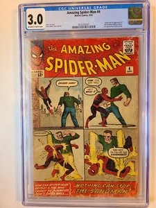 THE AMAZING SPIDER-MAN # 4 MARVEL 1963 CGC 3.0 1st SANDMAN & BETTY BRANT OW/WT - Picture 1 of 2