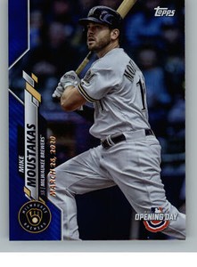 2020 Topps Opening Day Blue Parallel 5 Mike Moustakas - Milwaukee Brewers