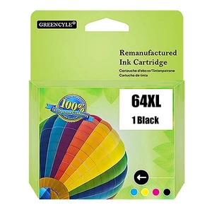 64 XL 64XL 1 confezione inchiostro nero per stampanti HP 64 ENVY Photo 6220 6222 6230 7830 7855 - Foto 1 di 10