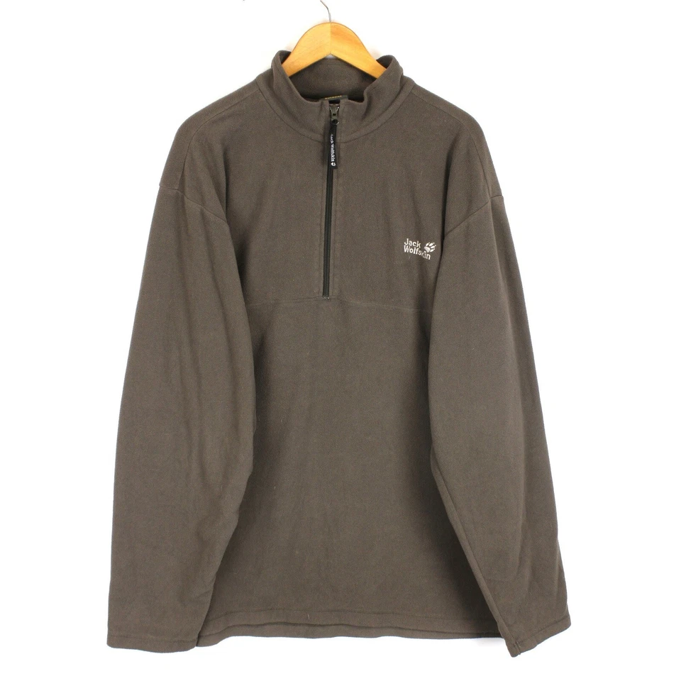 Chaqueta polar JACK WOLFSKIN OUTDOOR para hombre talla L 1/4 cremallera marrón poliéster me6141 Foto 1 de 4