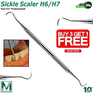 DENTAL HYGENISIT SICKLE SCALER H6-H7 DENTAL HAND TOOLS INSTRUMENTS Stainless Ste - Picture 1 of 6