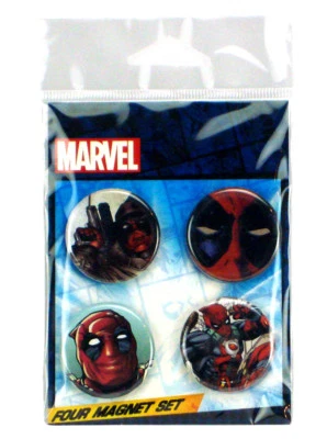 Juego de imanes Deadpool imanes de botón de refrigerador Marvel Comics X-Men nuevo Foto 1 de 2