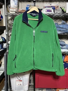 Vintage Ralph Lauren Polo Sport USA Fleece Full Zip Pullover Men Large Green - Picture 1 of 7