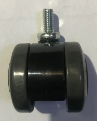 RUOTA ARREDAMENTO POLTRONE SEDIE MOBILI MM.40 IN NYLON NERA GIREVOLE  PORT 30KG - Immagine 1 di 4