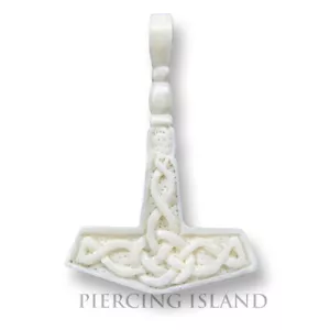 Mjölnir Amulett Anhänger Bone Knochen Wotan Thor Thors Hammer PB200 - Bild 1 von 1