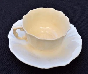 Antique 1912 HAMMERSLEY China White FLOWER Shape Set Demitasse Cup &Saucer #3243 - Picture 1 of 4