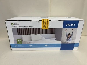 ZAMAT Contour Memory Foam Pillow for Neck Pain Relief Queen Firm White color - Picture 1 of 3