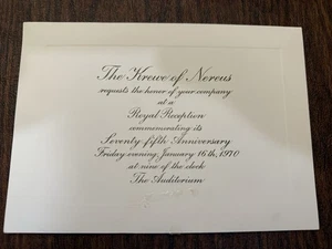 1970 Nereus 75th Anniversary Invitation- Mardi Gras Krewe Favor - Picture 1 of 2
