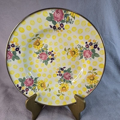 MACKENZiE-CHiLDS Raro, Buttercup - Plato Floral Amarillo Lunares 9" Diámetro  Foto 1 de 4