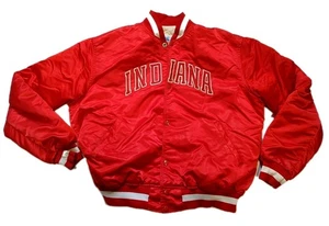 Vintage 80s NCAA University Of Indiana Starter Satin Varsity Bomber Jacket Gr. XL - Bild 1 von 10