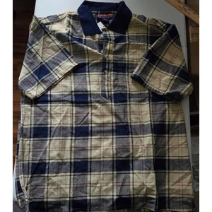 Highland Outfitters Mens Flannel Shirt Jacket Sz M Quilted Liner Plaid Blue Tan - Picture 1 of 5