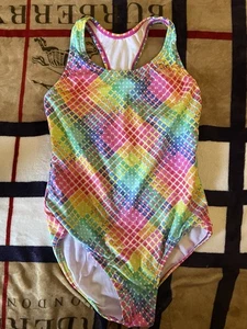 NWOT Girls Size 14 Multicolor Swimsuit By Speedo - Picture 1 of 2