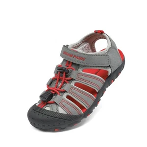 Boys Little Kid 181105K Grey Light Grey Red Athletic Outdoor Summer Sandals S... - Picture 1 of 6