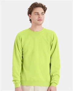 Hanes Ecosmart® Crewneck Sweatshirt - Safety Green - Hanes P160 - Picture 1 of 2