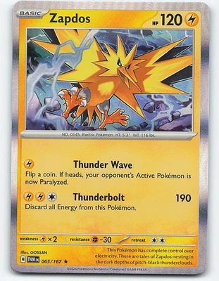 Zapdos #065/167 Holo Pokemon Card - Image 1 of 2