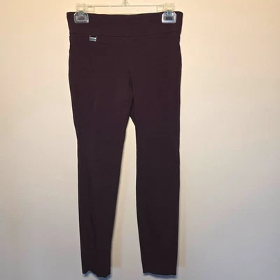 Alfani Womens 2p Plum Skinny Leg Pants Cropped Ankle Stretch Metallic Detail - Image 1 of 4