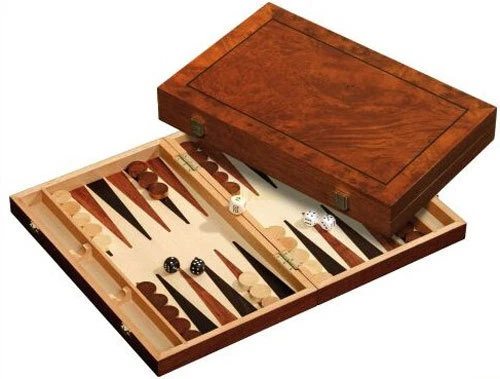Wooden backgammon set - Burl. NIB. FREE SHIPPING UK - Image 1 of 1