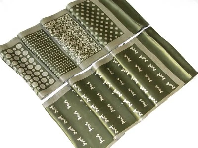 Bufanda oblonga de 2 capas para hombre 100 % seda carro verde bosque Foto 1 de 4